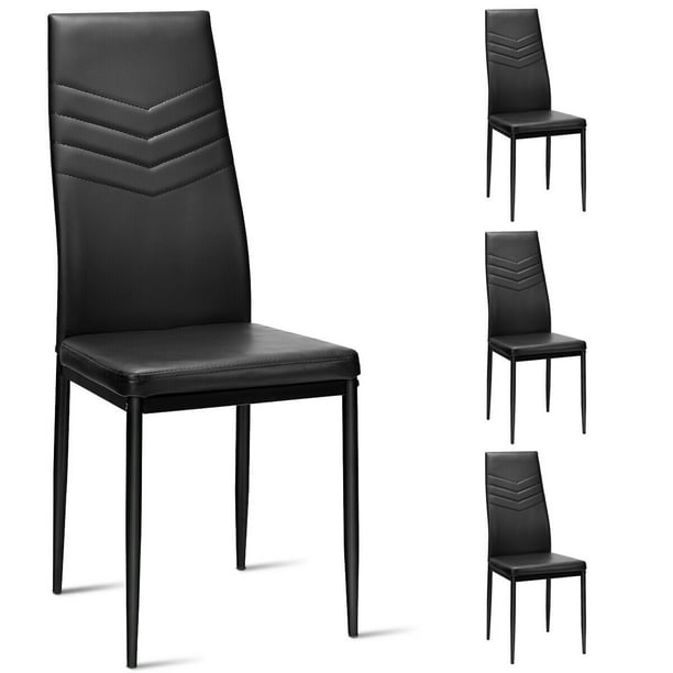 Gymax Set Of 4 Pvc Dining Side Chairs, Leather Dining Chairs With Rollers In Philippines