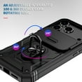 thumbnail image 5 of Compatible with iPhone 17 Pro with Sliding Cover Lens Protection & Kickstand, Built-in 360° Rotate Ring Stand Magnetic Card Slot Hybrid Cover Case for iPhone 17 Pro, Black, 5 of 10