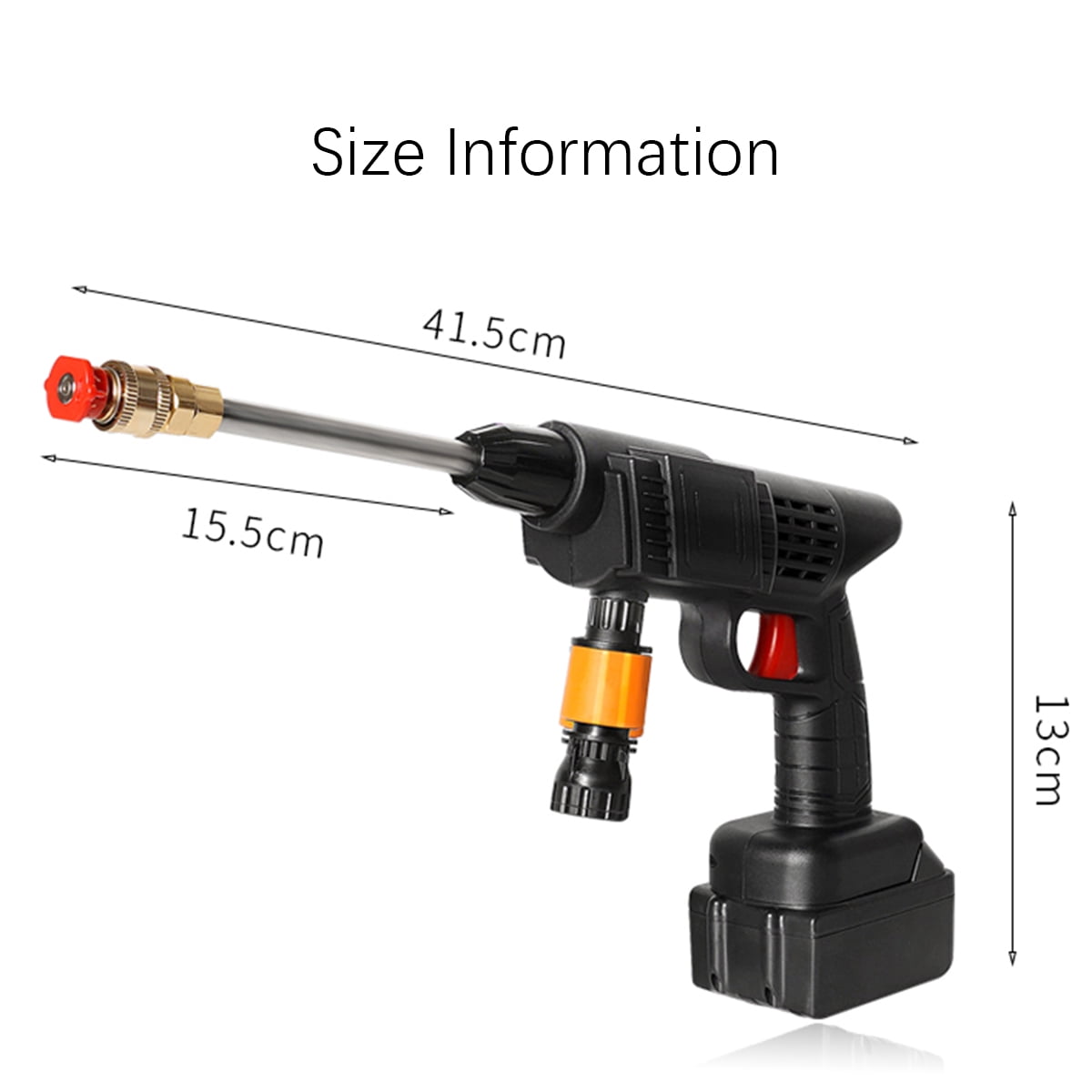 Byseng Cordless Pressure Washer, 500PSI Portable Cordless Powerful Washer with 48Vh Rechargeable Battery 5m Water Pipe