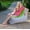 Parrot / Granite, variant on Jaxx Juniper Sunbrella Outdoor Bean Bag Patio Lounge Chair - Tangerine & Granite