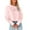 Pink, variant on Women Long Sleeve Cropped T-Shirts Casual Solid Tops S-2XL