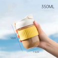 thumbnail image 2 of Glass Coffee Mug With Spill Proof Lid & Straw - 350ml, Yellow | Reusable Glass Coffee Cup With Two Drinking Options - Glass Travel Mug With Silicone Sleeve | Leak Proof, Non-slip & Easy To Clean, 2 of 5