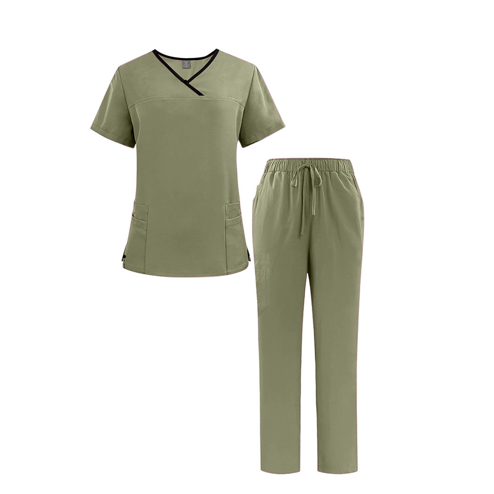 Clearance Rciityk Scrub for Men Set Medicals Uniform Scrub Top and Pants Solid Color Four Season Comfort Fits Scrub Set with Pockets - Spring/Summer Savings Clearance