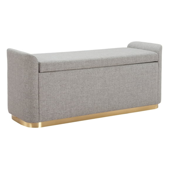 Dobo Storage Bench Gray Bench, Modern Style, Seats up to 2, Plywood, Indoor Living