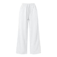 thumbnail image 5 of SYwaren Women's Wide Leg Pants Casual Baggy Fall Drawstring Comfortable Solid Elastic Waist Pocket Full Length Pants, 5 of 9