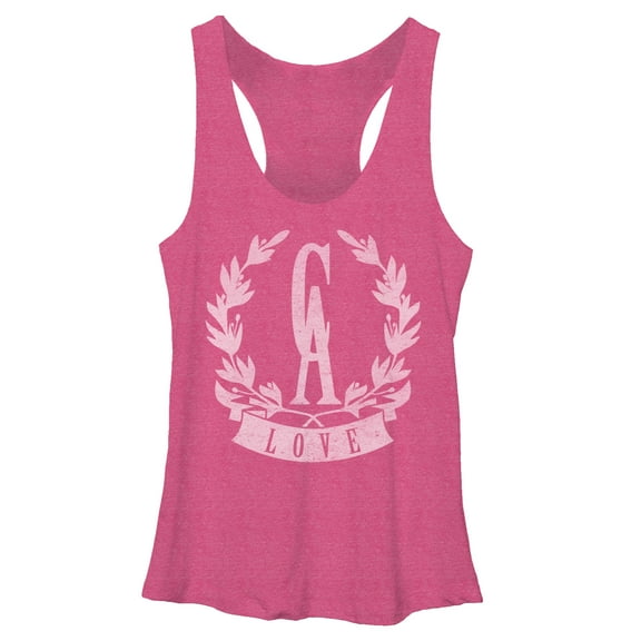 Women's Lost Gods Golden State Love  Racerback Tank Top Pink Heather Medium