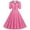 Pink, variant on IROINNID Summer Dresses for Women , Women Outfits Short Dresses with V-Neck and Short Sleeve Summer Ruffled Printed Dresses