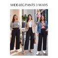 thumbnail image 4 of SHEWIN Womens Plus Size Pants Wide Leg Palazzo Pants Elasticized Back Waist Pleated Casual Work Trouser with Pockets 1X-5X, 4 of 10