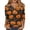 Orange #074, variant on Halloween Shirts Women Funny 3/4 Sleeve T Shirts Horror Pumpkin Printed Pullover Spooky Button V Neck Tops Holiday Three Quarter Length Blouses, XL