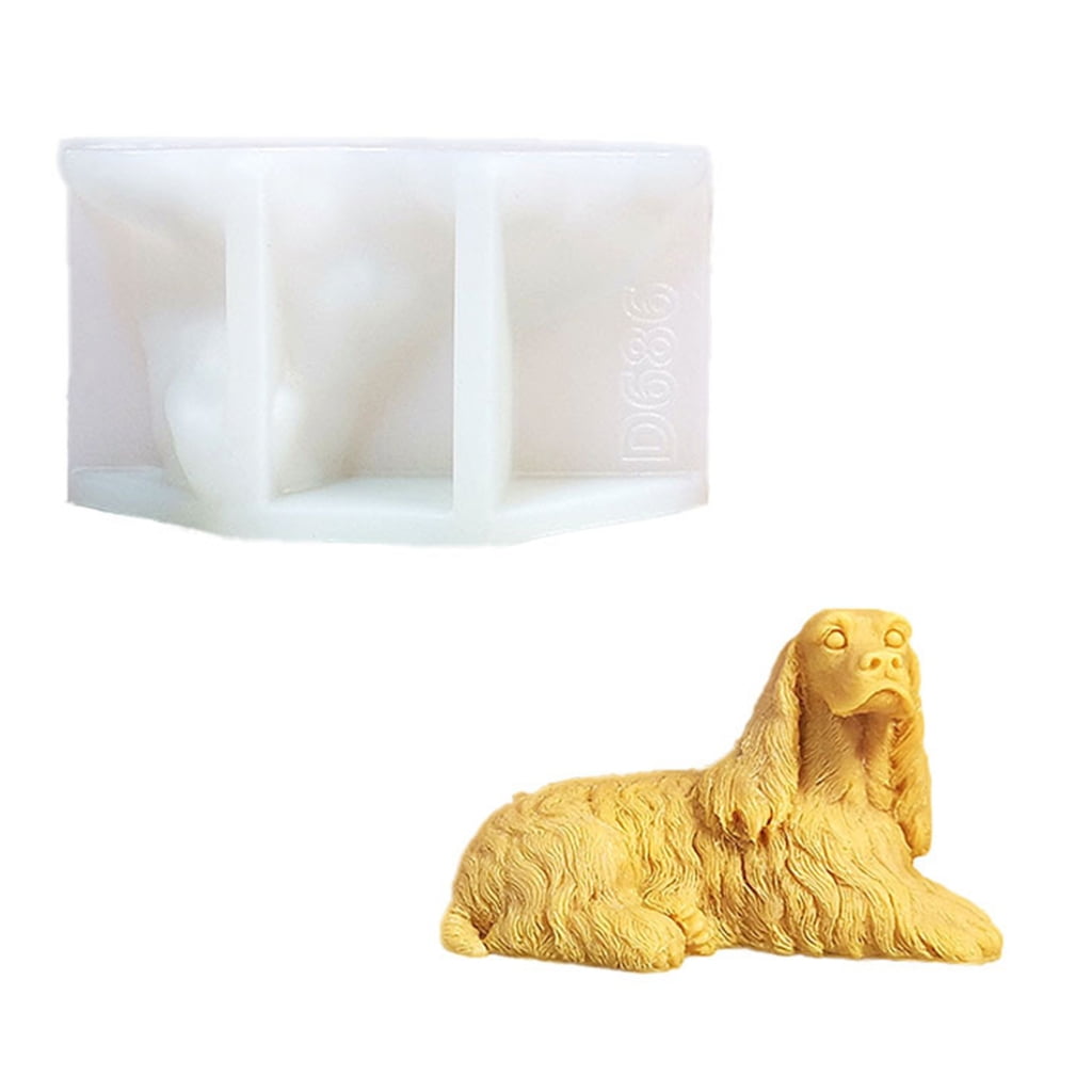 Aurgiarme Silicone Candle Mold 3D Dog Shape Room Decors Molds Handmade Art Supplies Silicone Texture for Crafting and Decors