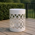 thumbnail image 5 of Homy Casa Outdoor Patio Side Table – Modern Metal Accent End Table for Balcony, Porch & Garden, White, 5 of 8