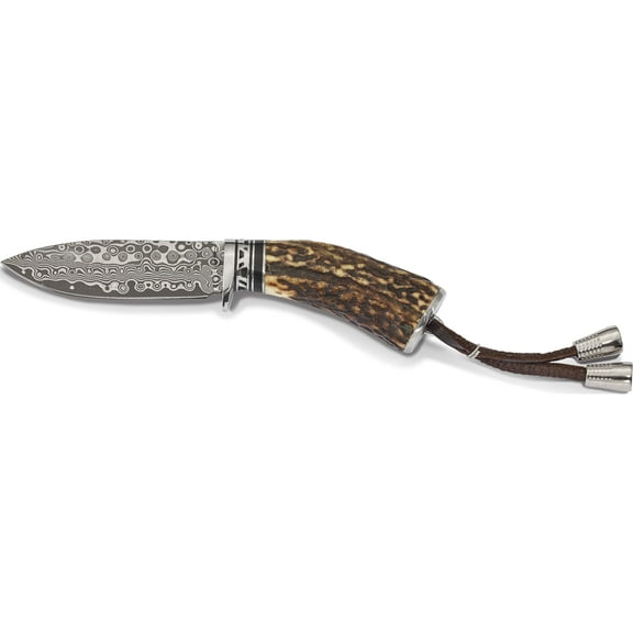 Fashion Damascus Steel 256 Layer Fixed Blade Staghorn Handle Hunting Knife Made In Pakistan knd6722