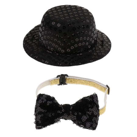 Birthday Black Hat For Pets Dogs And Cats,lovely Bowknot Adjustable Headband