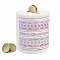 thumbnail image 2 of Watercolor Piggy Bank, Triangle Motifs Design Hand Drawn Borders Native, Ceramic Coin Bank Money Box for Cash Saving, 3.6" X 3.2", Violet Lilac White, by Ambesonne, 2 of 4
