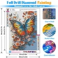 thumbnail image 4 of BYGFHLYW Diamond Art Kits for Adults, 3D Butterfly Flower 5D Full Round Drill DIY Diamond Painting, Floral Insect Home Wall Decor, 11.8x15.8 Inch, 4 of 7