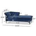 thumbnail image 5 of Noble House Rustyn Velvet Sectional Chaise Sofa, Midnight Blue, Blue, 5 of 9