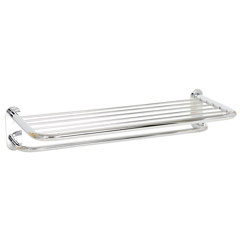 Chrome Towel Shelf with Hanging Bar photo 1