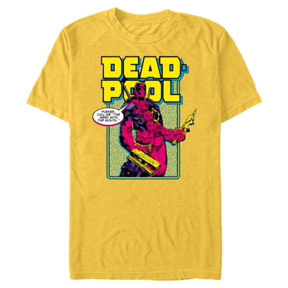 Marvel Deadpool Please Call me the Merc with the Mouth - Short Sleeve Blended T-Shirt for Adults - Customized-Yellow