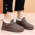 thumbnail image 3 of Winter Snow Boots for Women Slip on Furry Lined Ankle Booties Casual Comfy Lightweight Soft Sole Cold Weather Walking Shoes Brown Size 5.5, 3 of 7