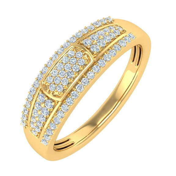 1/4 Carat Diamond Wedding Band Ring in 10K Yellow Gold (Ring Size 9) (I1-I2 Clarity)