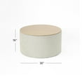 thumbnail image 5 of Benjara Mesy Storage Ottoman- 30" Round Lift Tray Top- Light Gray Woven, 5 of 5