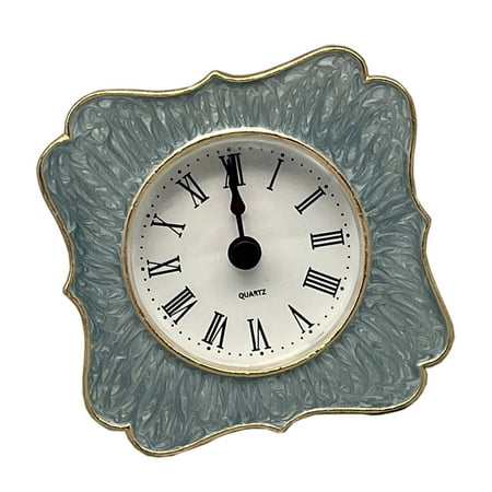 Classical Floral Alarm Desk Clock with Color Finish, Decorative Small Table Clocks for Bedroom or Study