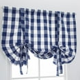 thumbnail image 4 of Bathroom Window Curtain Curtains Country Gingham Window Covering Tier Curtains - Blue 60x120cm, 4 of 9