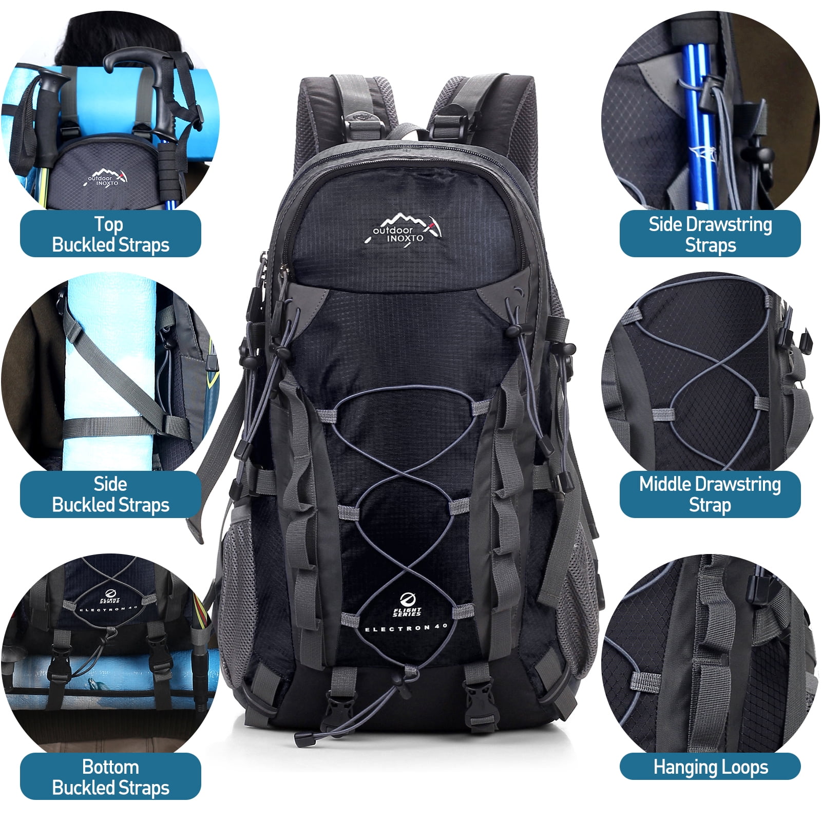 Flyflise Outdoor Inoxto 40l Men Women Trekking Backpack Mountaineering Bag Outdoor Travel Tent Backpack For Camping Hiking Backpack Red