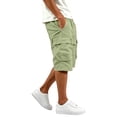 thumbnail image 7 of Men's Plain Cargo Shorts, Elastic Waist Multi-Pocket Pants, Summer Casual Straight Leg Bottoms, 7 of 7