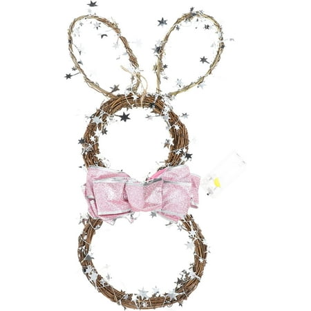 

DanceeMangoos Spring Decor Decorative Light Bunny Craft Hanging Rabbit Adorn with Light Home Pendant Twig Garland