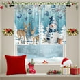 thumbnail image 2 of Christmas Kitchen Curtains, Blue Snowman Xmas Balls Winter Deer Snowflakes Short Window Drapes Set of 2, Window Treatment Tier Curtains for Kitchen Over Sink Dining Room Decor (28x40 Inch), 2 of 6