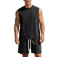 thumbnail image 1 of Men's Suit Set for Spring Summer Lightweight Breathable Vest and Relaxed Shorts Ensemble for Casual Daily Wear, 1 of 8