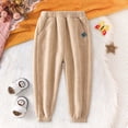 thumbnail image 2 of REDARER Boys Lined Casual Pants Elastic Waistband Solid Comfortable Thermal Winter Trousers for Outdoor Play,Kids Clothing,Size:6-7 Years, 2 of 3