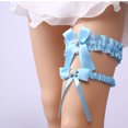 thumbnail image 3 of XmhyTop-A Wedding Garter Blue Stretch Bridal Garter Perimeter 34cm/13.38" , 1 Pair, 3 of 3