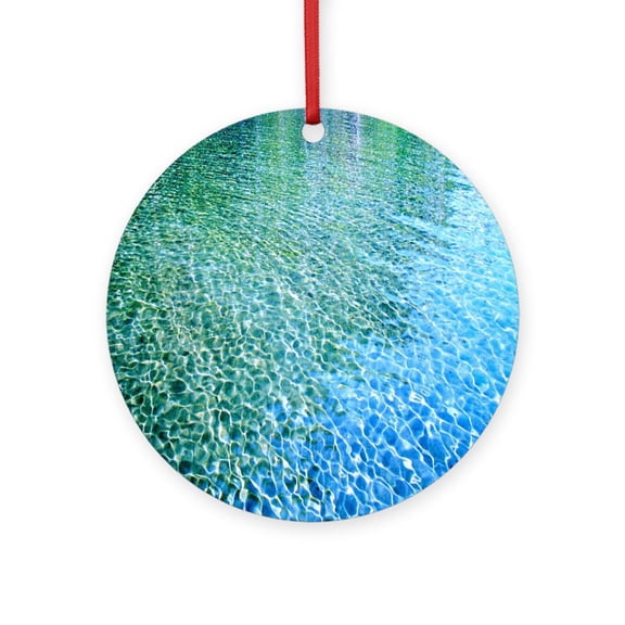CafePress - Kee Beach Lagoon Kauai -  Round Wood Ornament 4"