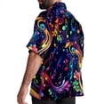 thumbnail image 3 of Note Men's Short Sleeve Hawaiian Poplin Shirt - Casual Printed Button Down Summer Beach Shirt for Men, 3 of 6