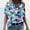Blue#1, variant on Womens Plus Size Tops under $5,Women's Loose Casual Short Sleeve V Neck T Shirts Printed Tshirts Blouses Multicolor XXXXXL