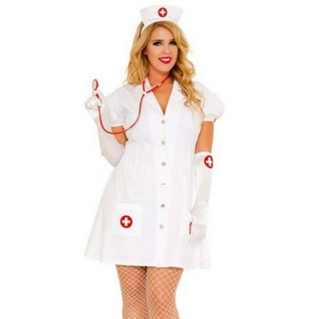 Queen Sexy On Duty Nurse 70415Q by Sky Hosiery White 1X/2X, 1X/2X