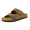 Brown, variant on Cushionaire Lane Cork Footbed Mens Sandals, Adjustable Buckle Comfort Slides for Men, Genuine Leather Insole Summer Sandals Men Footwear with Supportive EVA Sole
