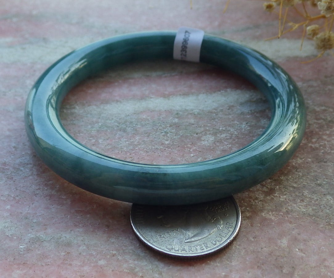 Icy Green Natural A JADE Jadeite Circle Bangle Bracelet 55 mm 681073 TN