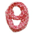 thumbnail image 3 of Peach Couture Light and Sheer Polka Dot Circle Print Infinity Loop Scarf Baby Pink and Ivory, 3 of 4