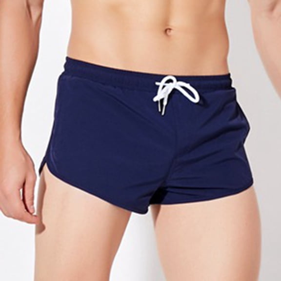 Mens Swim Trunk - Swim Suits Board Shorts 3 Inch Athletic Workout Running Shorts with Pockets Dark Blue S