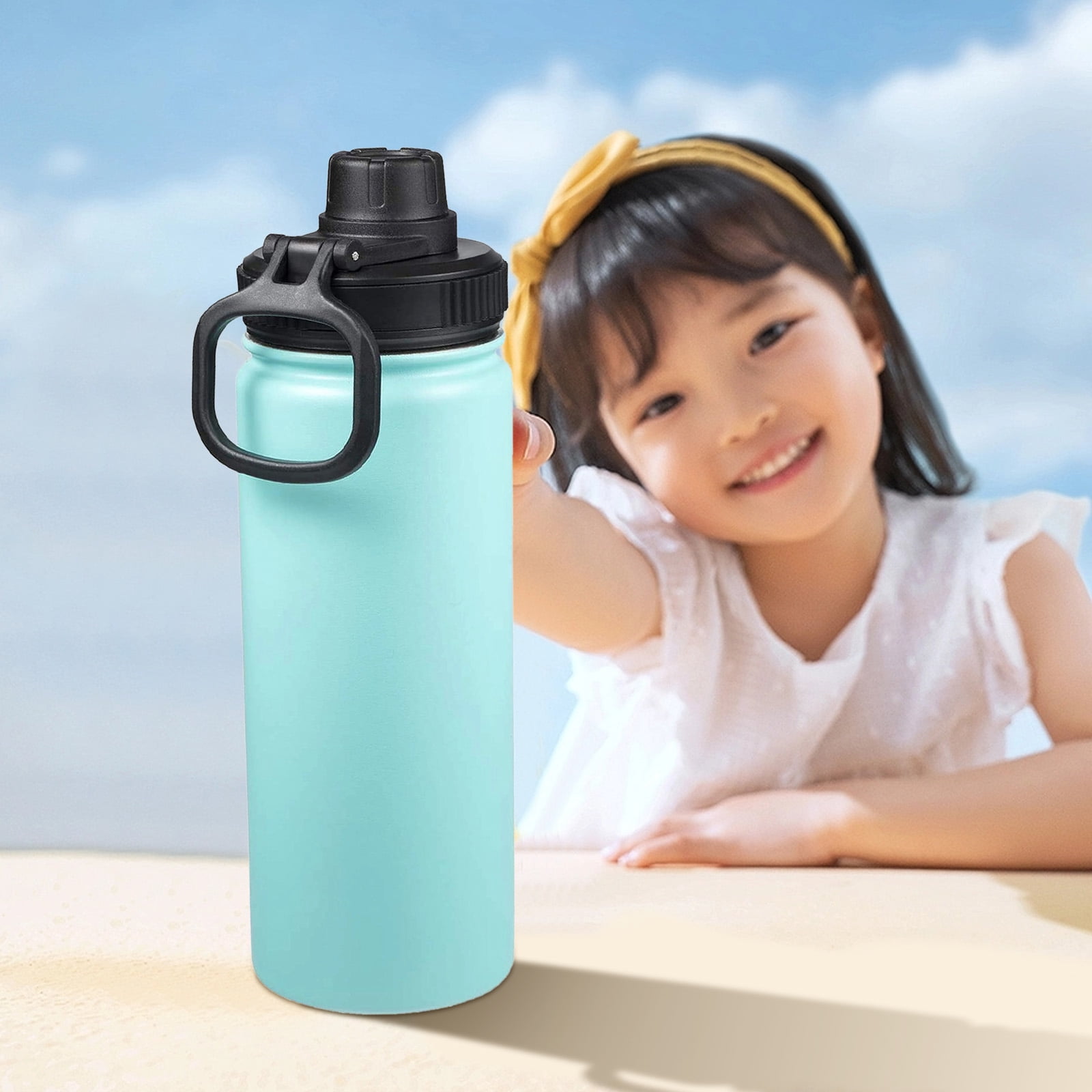 YWIYIUD 1PCS Flask Lid forHydro Flask Wide Mouth Sport Water Bottles,2-in1 Straw Lid and Spout Lid,Durable Wide Mouth Water Bottles with Handle Easyto Carry
