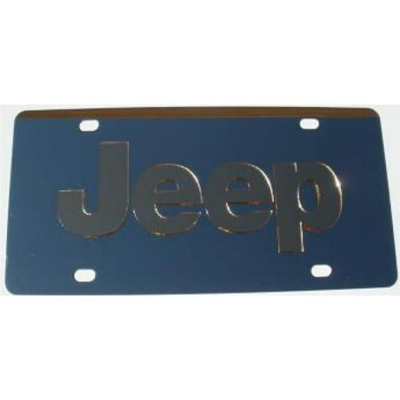 Jeep Gold Logo Stainless Steel License Plate