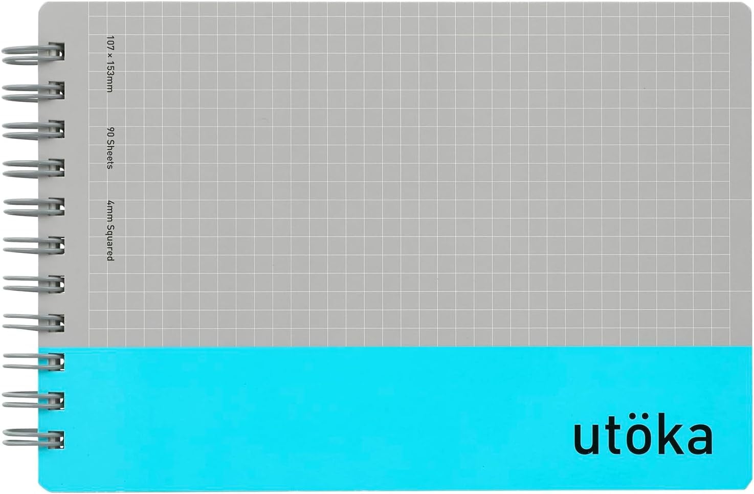 Utoka Pocket Size Notebook 4mm Graph Light Blue 90 Sheets 4.2 x 6.5 5 Pack