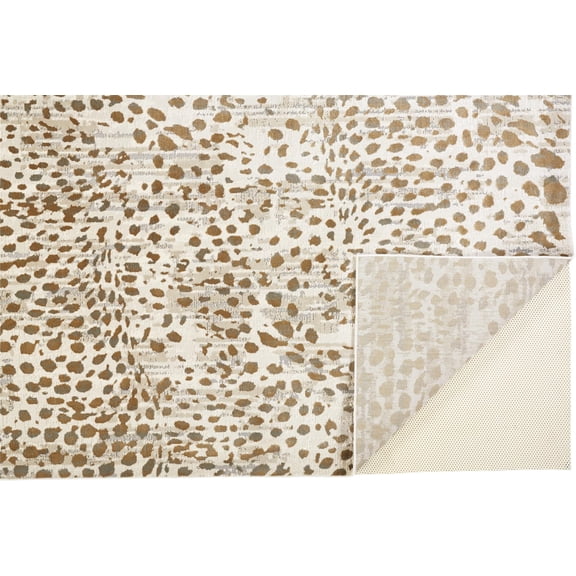 8' X 11' Brown And Ivory Abstract Stain Resistant Area Rug