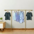 thumbnail image 3 of Dwellnix Wall Mounted Garment Rack Clothing Organizer Hanger Industrial Pipe Clothes Rack, 3 of 7