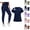 Dark Blue, variant on Scrubs for Women Set Stretch V-Neck Top & Jogger Pants with Drawstring Medical Nursing Uniforms Set with Pockets