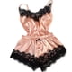 thumbnail image 2 of Conjunto de pijama con lazo para mujer, ropa de dormir sin mangas con tirantes, Top de satén con ribete de encaje, lencería sexy, 2023 qym unisex, 2 of 2