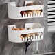 thumbnail image 5 of Organizador de baño, caja de almacenamiento transparente con orificios, organizador de maquillaje de pared con drenaje, de gran capacidad y grueso., 5 of 6